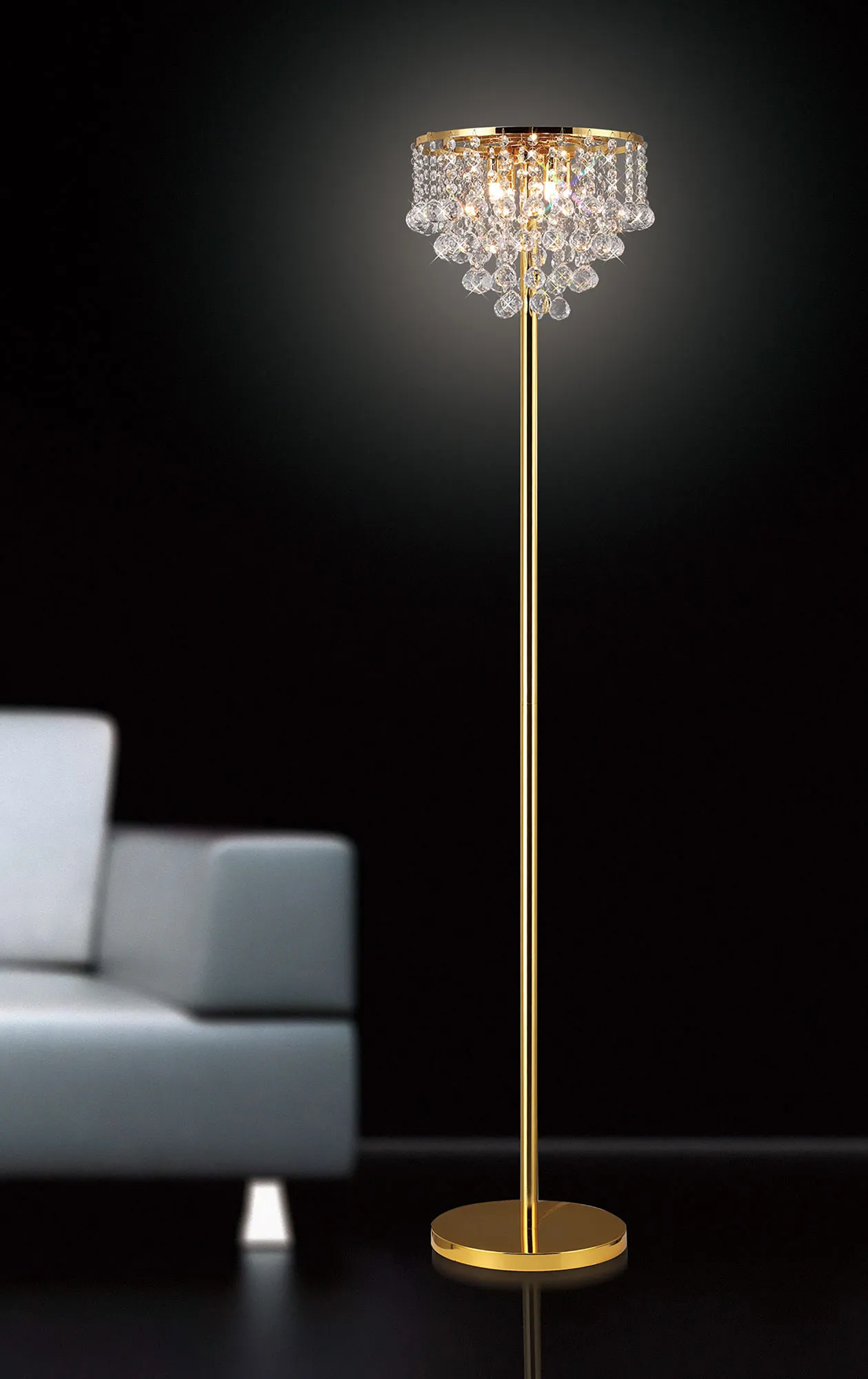 Atla French Gold Crystal Floor Lamps Diyas Designer Floor Lamps Atla French Gold Crystal Floor Lamps Diyas Designer Floor Lamps